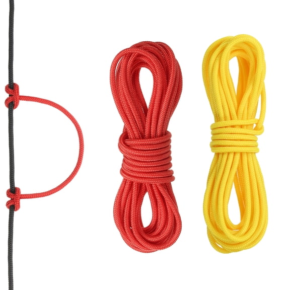 Archery D Loop Rope 10 FT, 2 Pack Bow String Release Nock Wire Nocking Loop Ring, Yellow Red