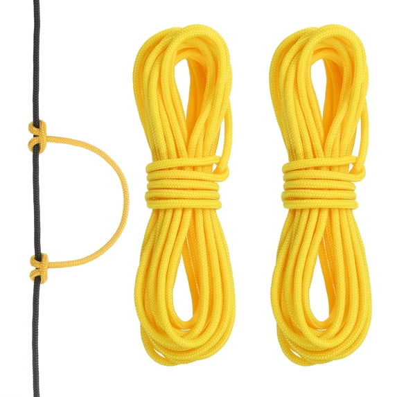 Archery D Loop Rope 10 FT, 2 Pack Bow String Release Nock Wire Nocking Loop Ring, Yellow