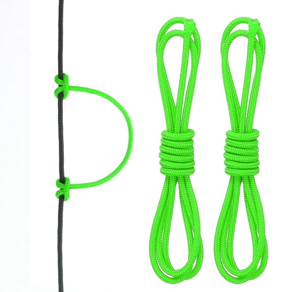 Archery D Loop Rope 2 FT, 2 Pack Bow D Loop String for Bowstring Green