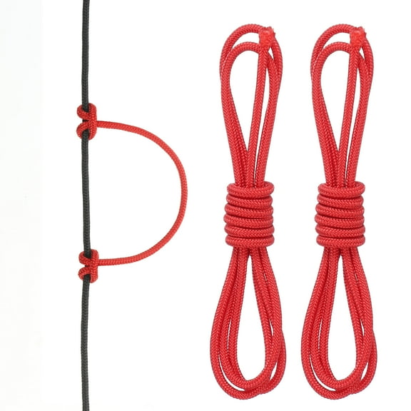 Archery D Loop Rope 2 FT, 2 Pack Bow D Loop String for Bowstring Red