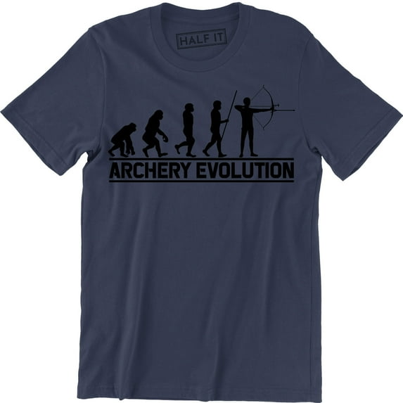Archery Evolution Funny Archer's Long Bow Arrows Target Equipment Mens Tee Shirt