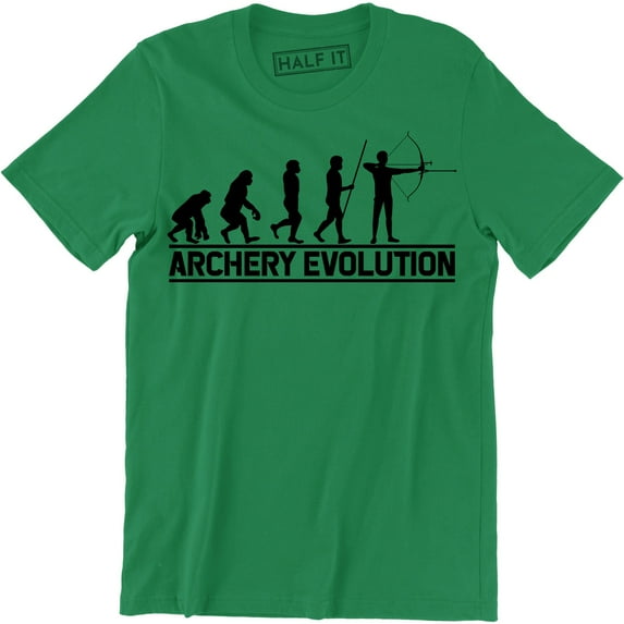 Archery Evolution Funny Archer's Long Bow Arrows Target Equipment Mens Tee Shirt