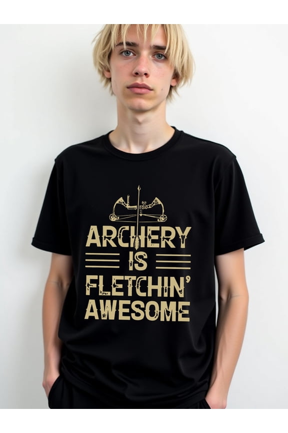 Archery Fletching Awesome Tee men round neck T-shirt black short funny Hip-hop streetwear Vintage Unisex Shirt Printed tshirts