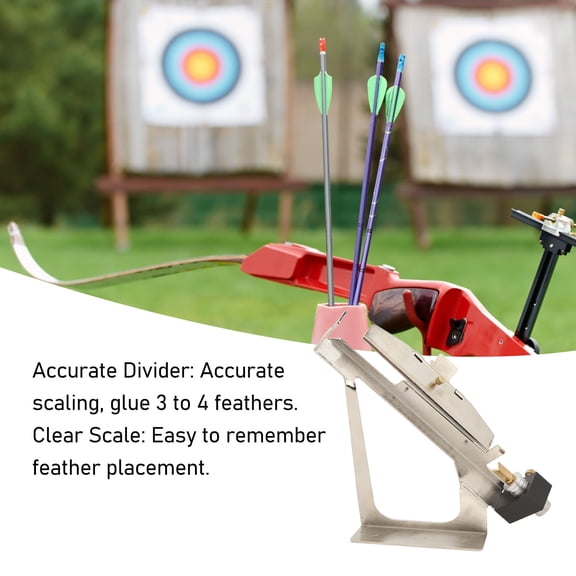 Archery Fletching Tool: Stable, Adjustable Jig For 3 Or 4 Feather Arrows, Includes Clamp  Wrenches