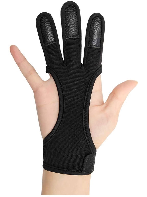Archery Glove - Three Finger Leather Protective Gloves for Shooting - Kids' Gear Accessories