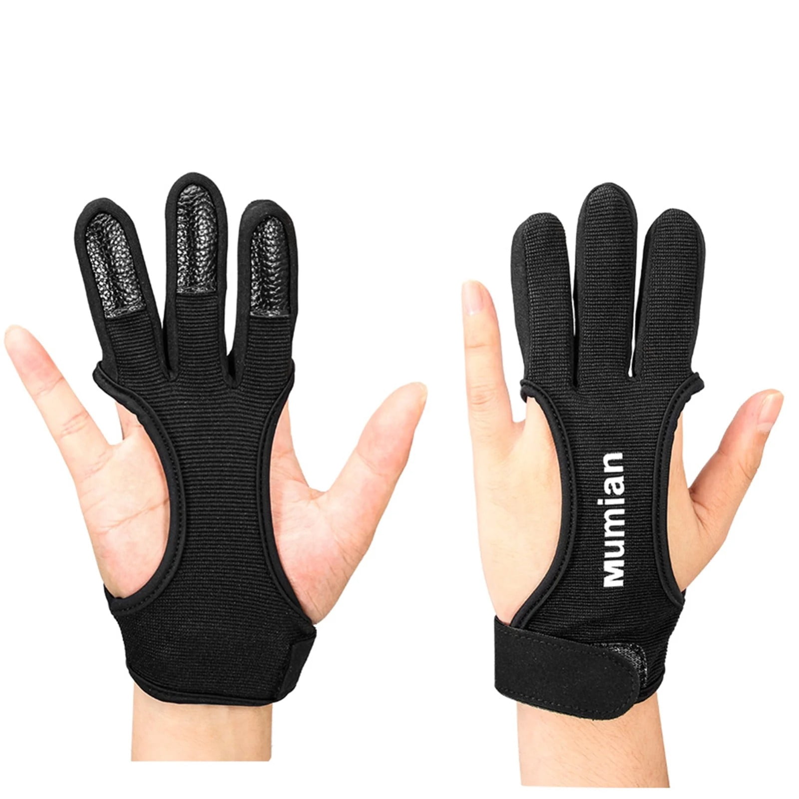 Guanti In Pelle Per Tiro Con L'arco, Ambidestri, Neri, Taglia Unisex Adulto, Nuovi