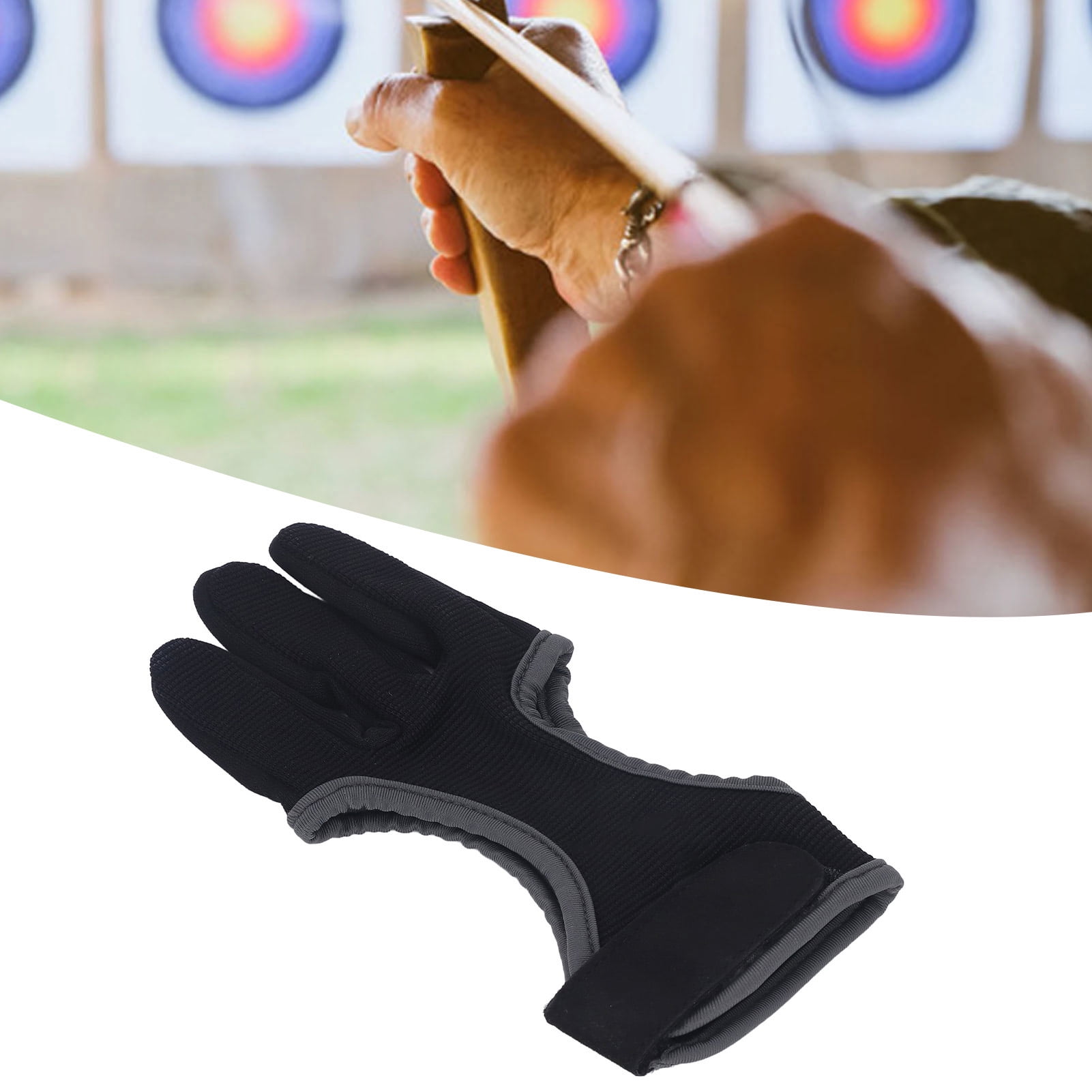 Archery Gloves,Archery 3 Finger Glove Pull String 3 Finger Guard