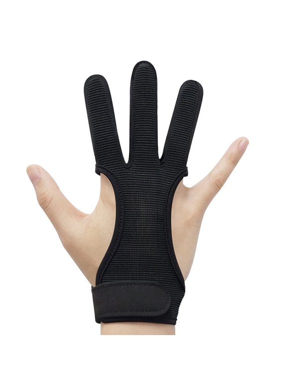 Archery Gloves Shooting Hunting Leather Three Finger Protector for Adult Beginner