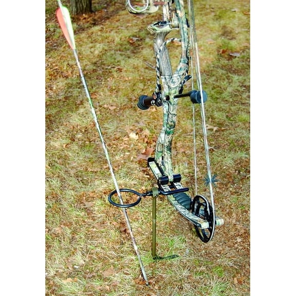 Archery Ground Stake for Bow Hunting Durable Metal Arrow Holder and Bow Stand