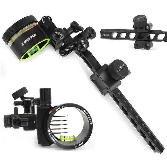 Archery Hunting Shooting Accessories: 0.019" Fiber Optic Micro Adjustable 5-Pin Compound Bow Sight
