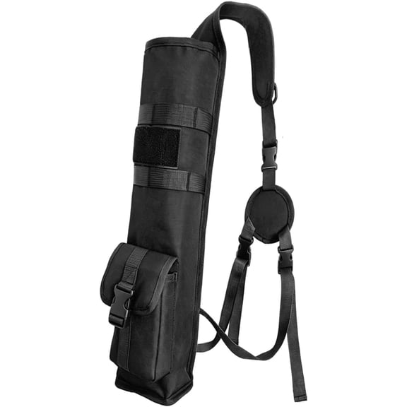 Archery Lightweight Back Arrow Quiver with MOLLE System & Storage Pockets, Adjustable Archery Equipment for Recurve & Compound Bows, Target Practice & Hunting Archery Accessories, Black