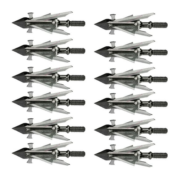 Archery Mechanical Broadheads 100 Grain Expandable Blades, Hybrid 4 Blades, Tough Blades, for Big Hunting Games, Screw-in Install
