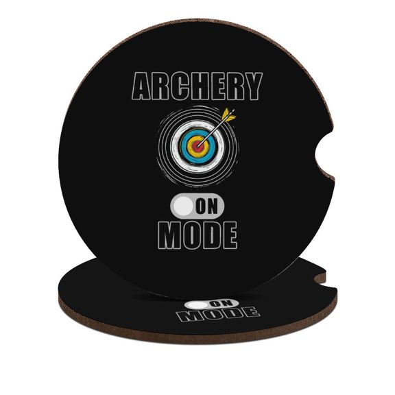 Archery Mode On Hunting Car Coasters for Drinks with A Finger Notch for Easy Removal Cup Holder Coaster Cup Mat Car Interior Accessories 2PCS