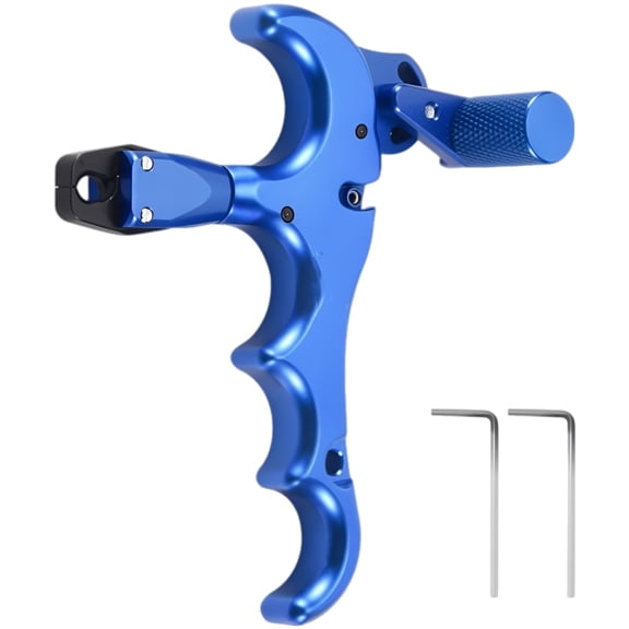 Archery Release, 360 Rotatable Thumb Releasees for Bow, 4-Finger Aluminum Alloy Compound Bow Release Aids for Target Shooting Hunting, Adjustable Sensitivity, Blue