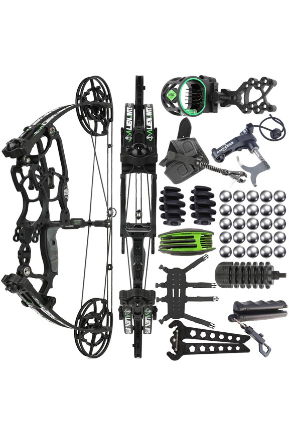 Archery Steel Ball Dual-Use Compound Bow Set 30-70LBS IBO 340FPS Hunting RH/LH