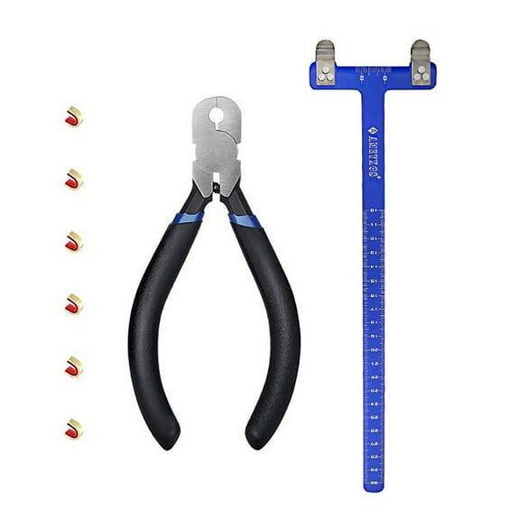Archery T Square Bow Ruler And Nocking Buckle Pliers Set For Compound Recurve Bow Measurement Gauge Bowstring Positioning Scale