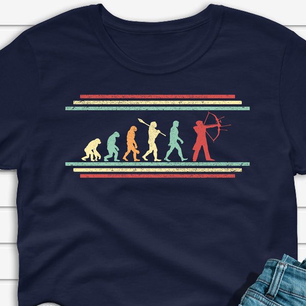 Archery Tshirt for Men, Bow and Arrow Shooting Shirt, Evolution Archer