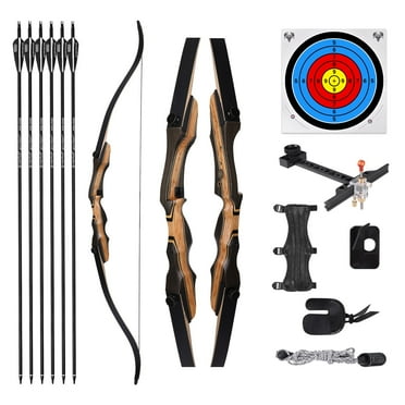 Archery Takedown Recurve Bow 62 inch for Adults, Beginners, Teens & Youth，Right & Left Handed, 20-50lbs Draw Weight ，Wooden Archery Set for Outdoor Target Practice & Hunting