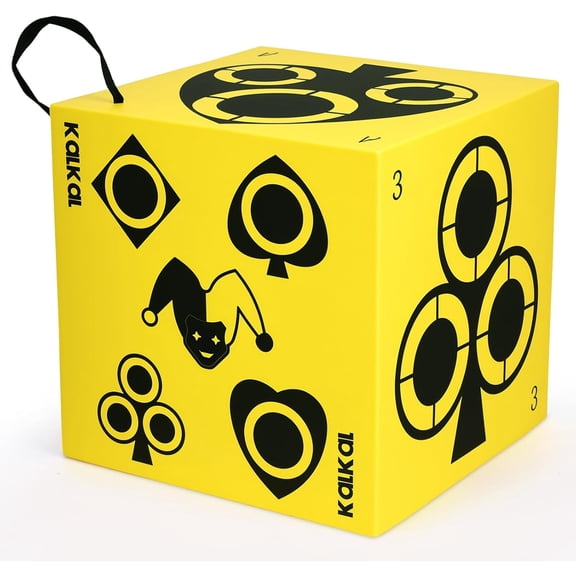Archery Target, 6 Side Foam Archery Target Block with Carry Handle, Easy Arrow Removal, Lightweight Poker Archery Targets for Backyard Practice