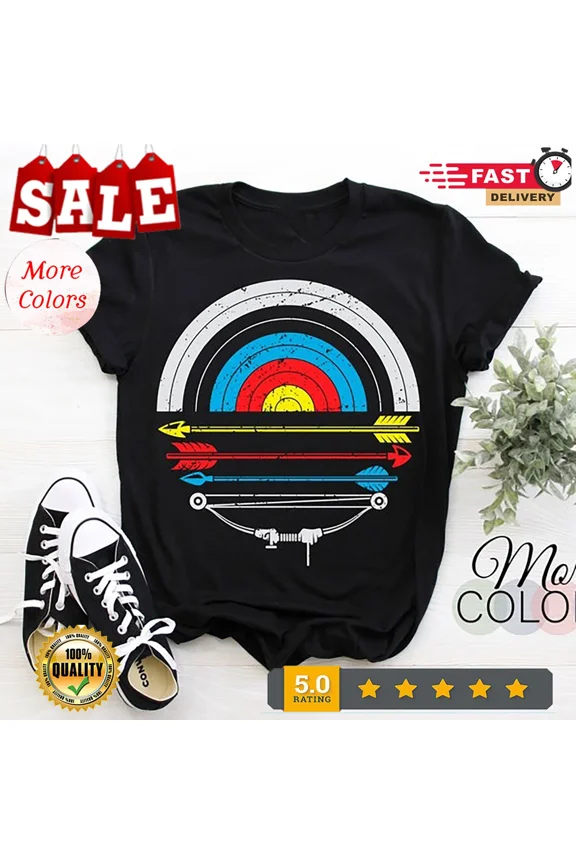 Archery Target Arrows Archer Gift Outfit, Arrow Bow Sport Lover Present T-S