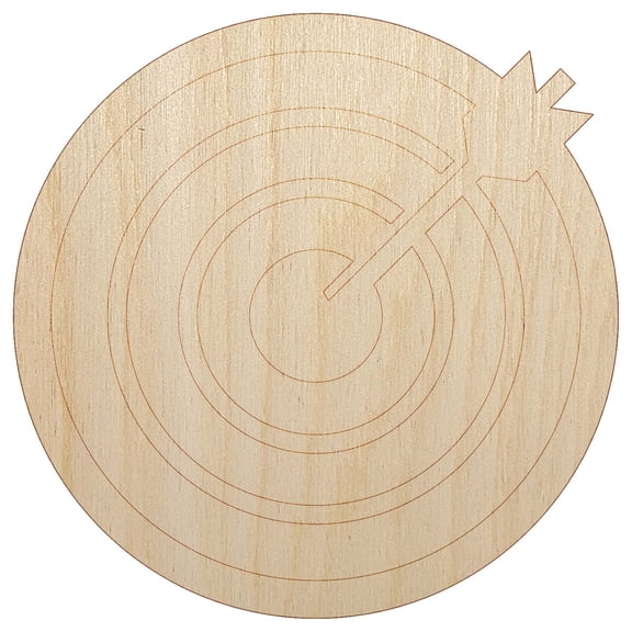 Archery Target Bullseye with Arrow Wood Shape Unfinished Piece Cutout Craft DIY Projects - 4.70 Inch Size - 1/8 Inch Thick