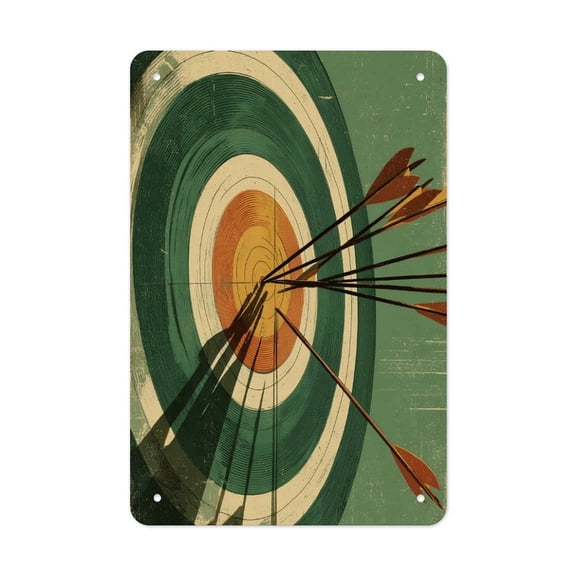 Archery_Target Versatile Tin Wall Decor - Home Garage Bar - Vertical