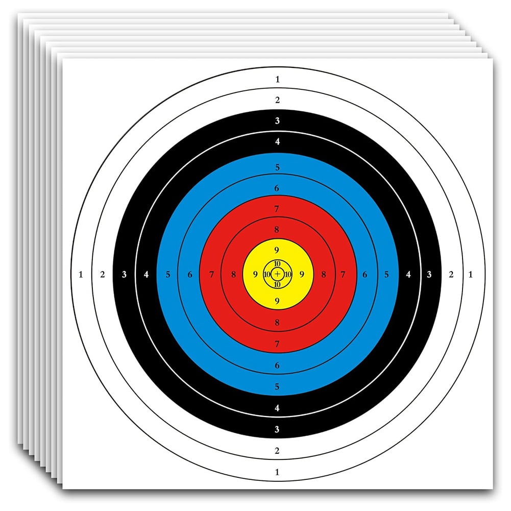 Archery Targets Paper, 20Pcs Bow and -Targets, 10 Rings