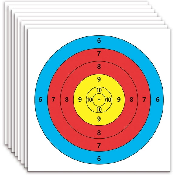 Archery Targets Paper, 20pcs/50pcs Bow and Arrow Targets for Hunting Backyard, Archery Target Practice Accessories(10 Rings/5 Rings,16x16/15.7x15.7in)