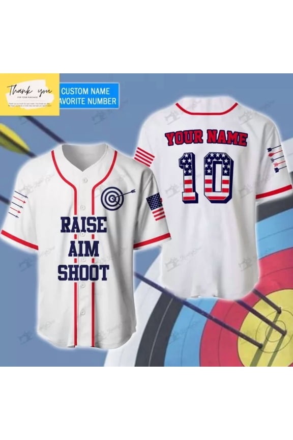 Archery USA Flag Personalized Baseball Jersey Shirt Custom Name Baseball Jersey - Hot Sale