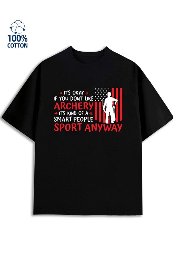 Archery USA Tee men funny humor 180G 100% Cotton black work sixty years old Unique Design Unisex Shirt Graphic Tee tshirts Unique Design Unisex Shirt Crewneck tshirts