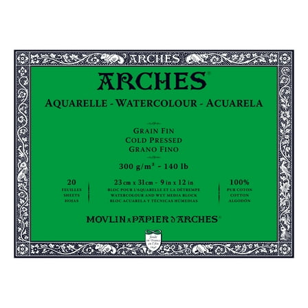 Arches 140 lb. Watercolor Block, Cold-Pressed, 9 in x 12 in