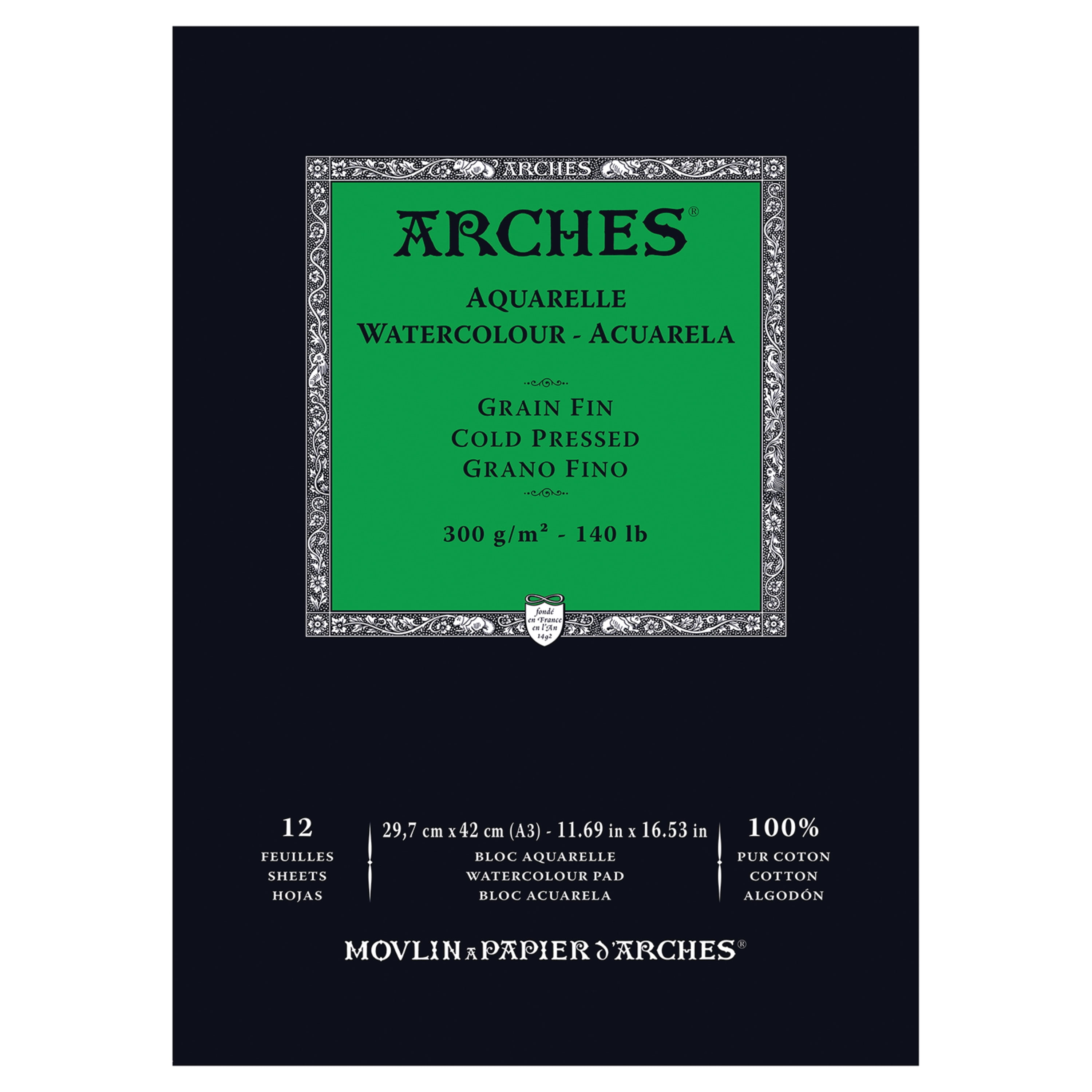 Arches 140 lb. Watercolor Pad, Cold-Pressed, 11.7" x 16.5"