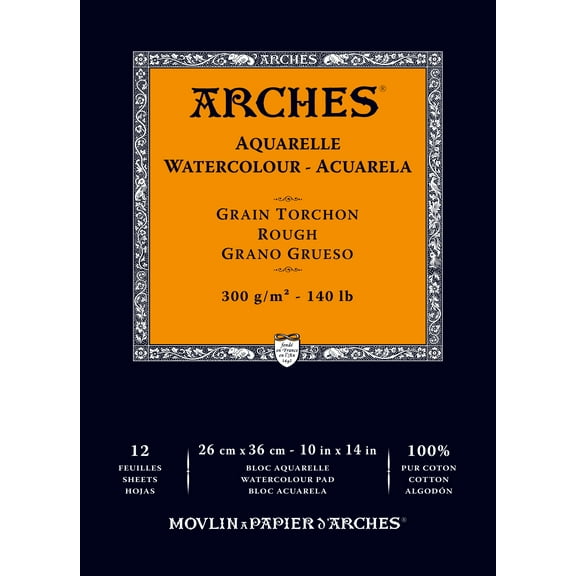 Arches 140 lb. Watercolor Pad, Rough, 10" x 14"