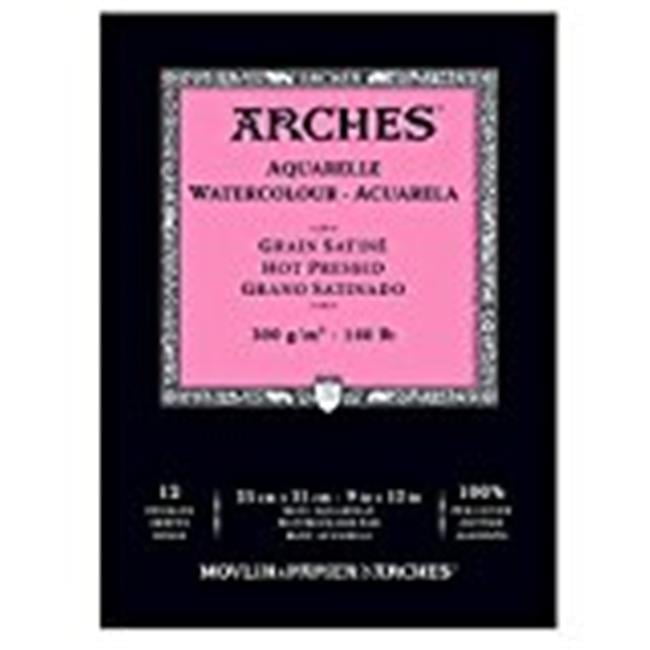 Arches Watercolor Pad, Hot Press 9"X12"