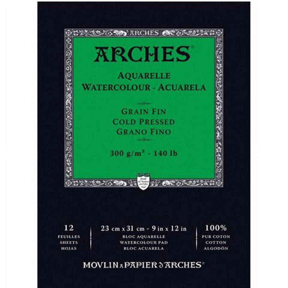 Arches Aquarelle Watercolor Pad - Cotton - Natural - 9 in x 12 in - 12 Sheets