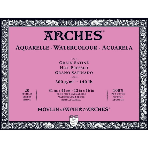 Arches Block 140Lb Hot Press 12X16
