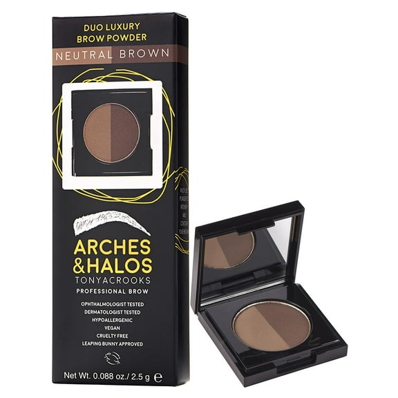 Arches and Halos Duo Brow Powder, Eyebrow Powder, Neutral Brown, 0.088 oz