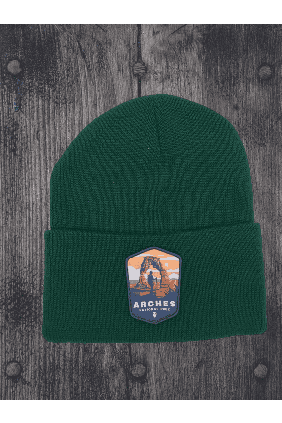 Arches National Park Beanie - Utah Adventure - Forest Green