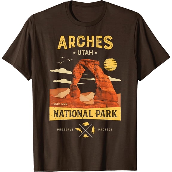 Arches National Park Delicate Arch Vintage Utah Gift Unisex T-Shirt for Men Women Kids Toddler,Dark Chocolate Color,Size YS