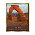 thumbnail image 1 of Arches National Park Desert Canyon Landscape Graphic Art Metallic Gold Framed Art Print Wall Art, 1 of 6