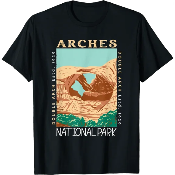 Arches National Park Double Arch Utah Vintage Distressed T-Shirt, Unisex T-Shirt
