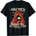 thumbnail image 1 of Arches National Park Graphic Retro Hiking & Camping Short Sleeve T-Shirt Black Casual Tee, 1 of 5