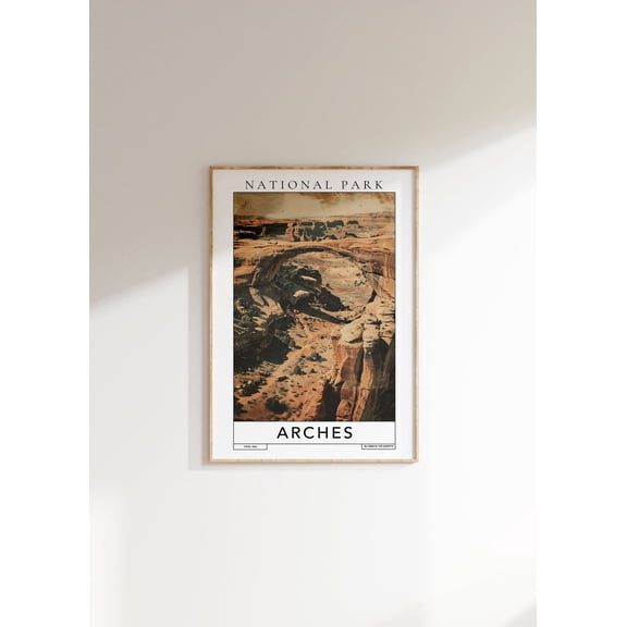 Arches National Park Poster: Utah Travel Poster, Unframed Canvas Size 8x12