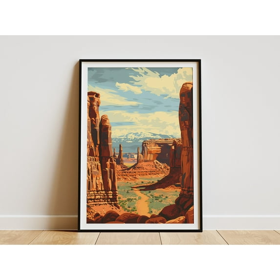 Arches National Park Poster Vintage Travel Poster National Park Art Landscape Wall Art Print - Poster Unframed