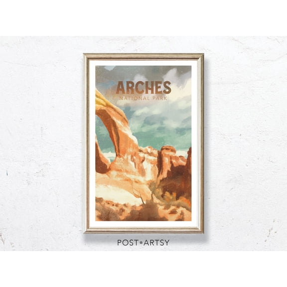 Arches National Park Vintage Wall Art, Unframed Paper Print Size 8x12