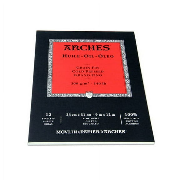 Arches Oil Painting Pad - Cotton - White - 9 in x 12 in - 12 Sheets