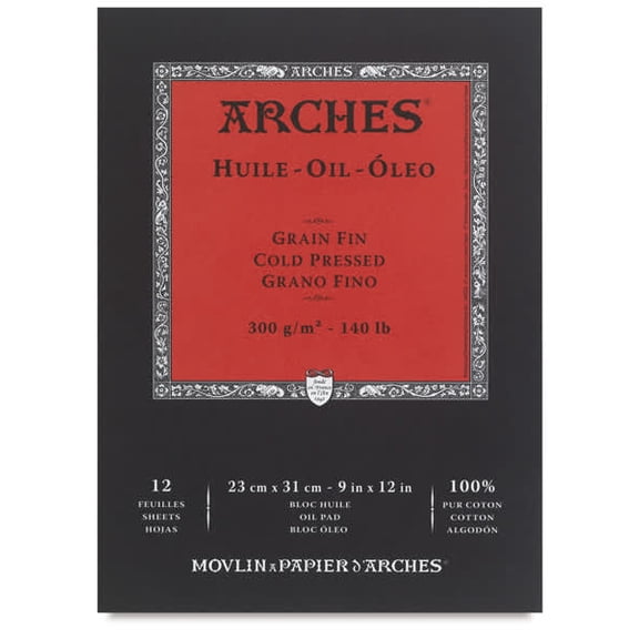 Arches Oil Paper Pads - 9" x 12", 12 Sheets