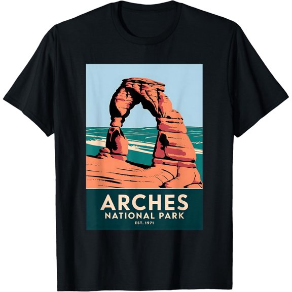 Arches Vintage Camping Hiking Men Women T-Shirt