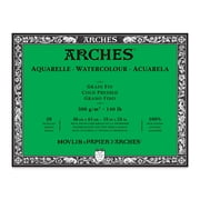 ARCHES  Aquarelle Watercolor Paper Block, Cold Press, Natural White, 140 lb 300 gsm, 20 Sheet, 18x24 in, 1 Count