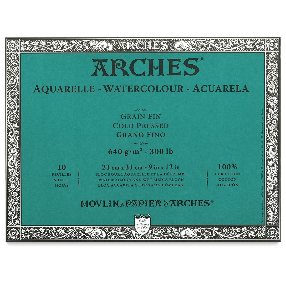 Arches Watercolor Block - 9 x 12, 300 lb, Cold Press, 10 Sheets